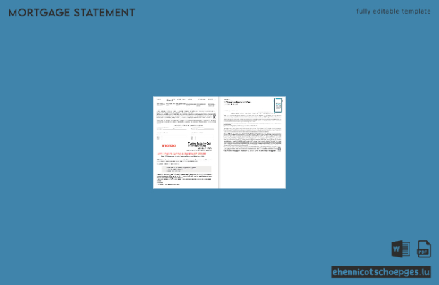 Monzo Bank Hypothekendarlehensabrechnung (UK) in Word- und PDF-Format, 2 Beispielvorschau